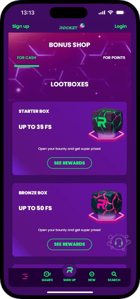 CasinoRocket Bonus Shop
